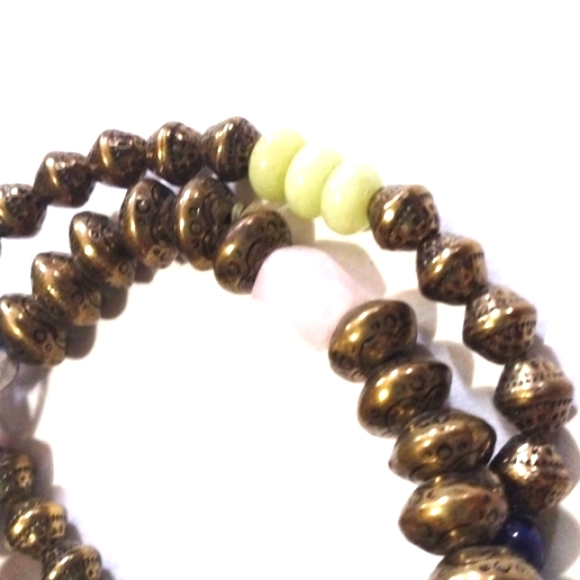 💥CLEARANCE💥CHICO'S BRONZE BEADED DOUBLE 2 SEPARATE STRETCH BRACELETS - NWT - Picture 6 of 8